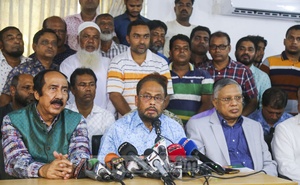 Jatiya Party leader GM Quader threatened to take appropriate measures after a faction of the party handpicked Raushon Ershad as its chairman. Photo: Mahmud Zaman Ovi